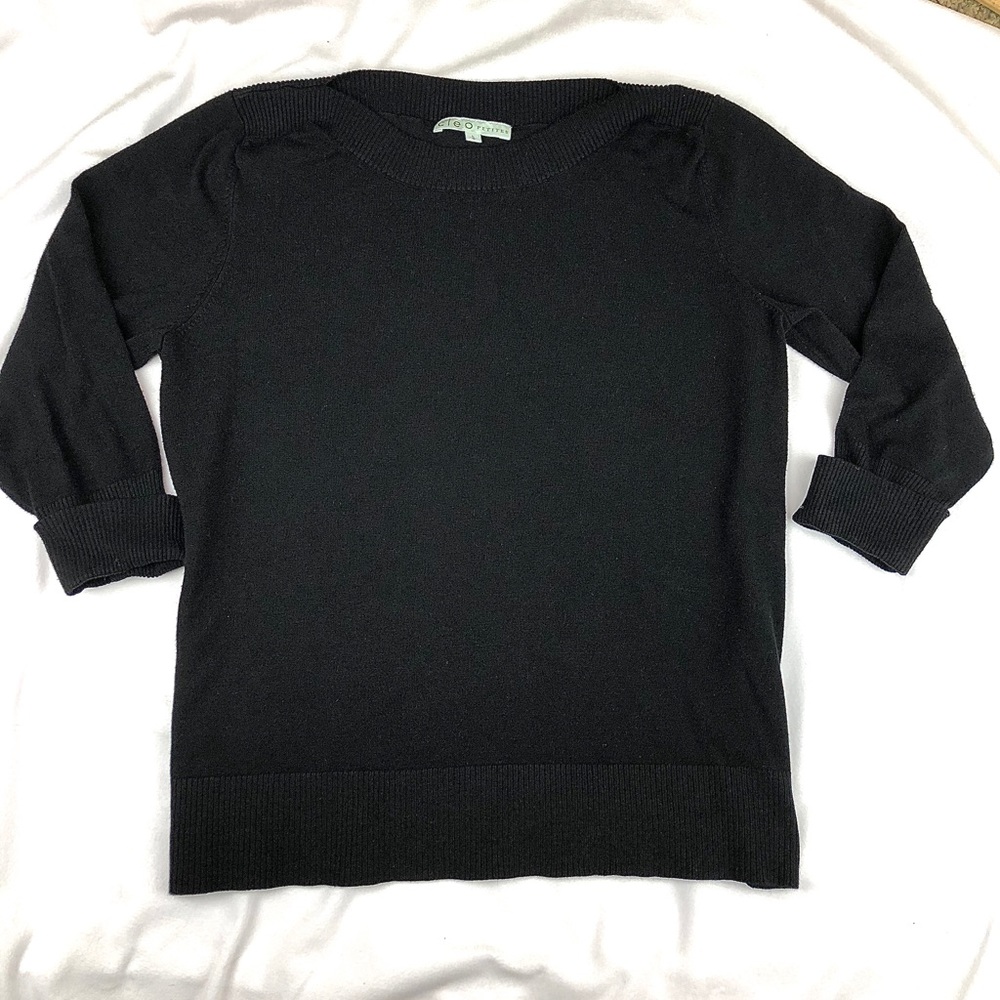 Black Boat Neck Sweater, Size petite Large